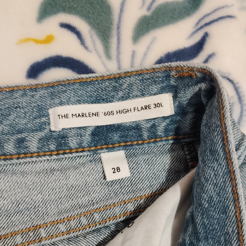 Denim Forum Blue Flare Wide Leg Jeans - Picture 4 of 6